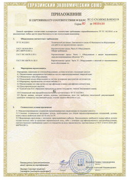 12.03.2015 Мценск - ЗАО СиБиСи(Япония) г.Москва. Приложение к сертификату Видеокамеры для систем охранного видеонаблюдения т.м.GANZ. ТР ТС 020/2011
